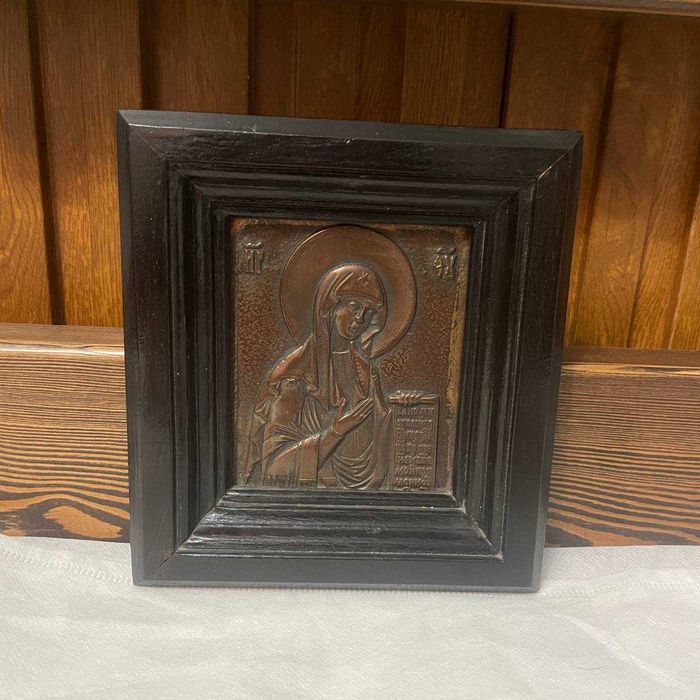 Икона Дева-Мария Дерево Медь