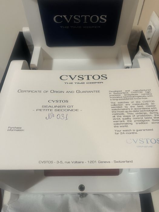 CVSTOS Sealiner GT Petite Seconde