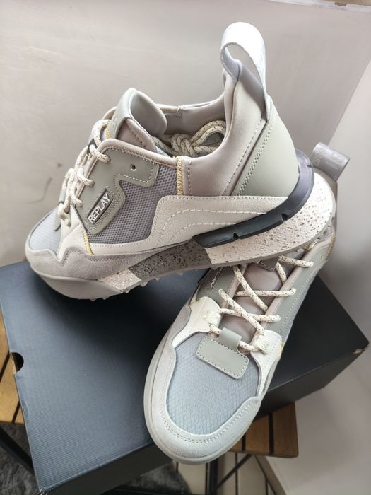 Replay Field Edge sneakers bărbătești gri cu alb mărimea 42 noi originali