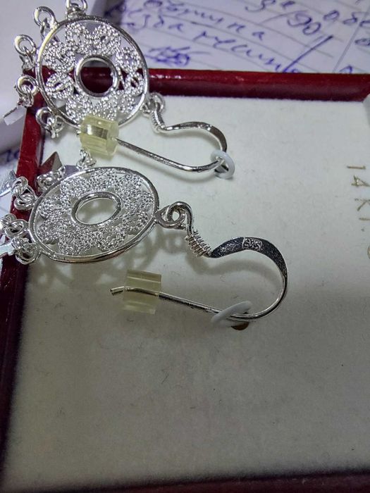 Нови сребърни обеци бохо стил