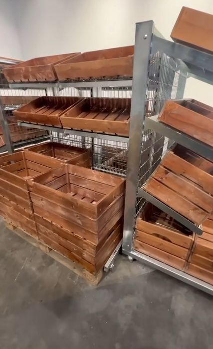 Стелаж - количка за плодове и зеленчуци Wanzl с 3 рафта, 135х93х161 см