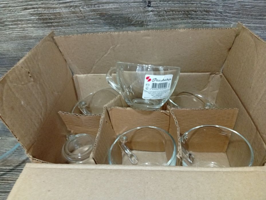 Набор кружек стекло прозрачное производство Россия