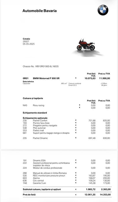 BMW F900 XR an 2025 (upgrade tehnic) 4000 km garantie 2030
