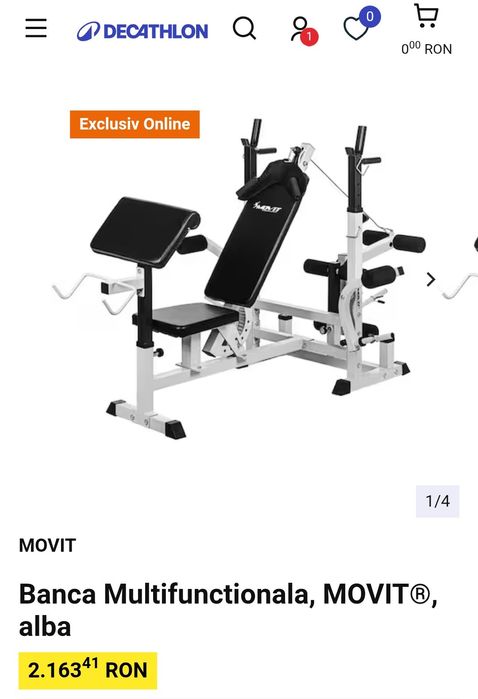 Banca multifuncționala cu gantere 100 kg