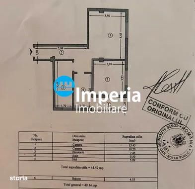 Apartament 2 cam, decomandat, de vanzare in zona Podul de fier - Moara