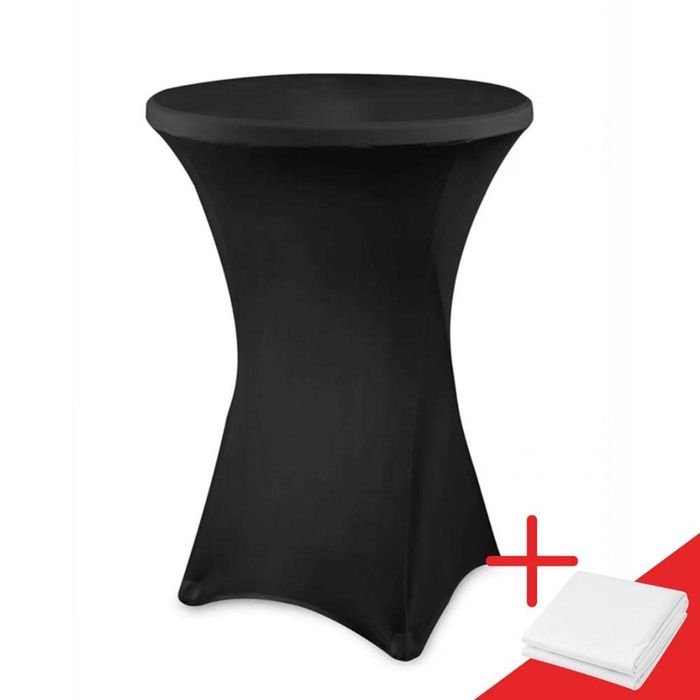 Masă cocktail pliabilă Debbie, 110 cm, cu Husă Neagră + CADOU Husă Albă