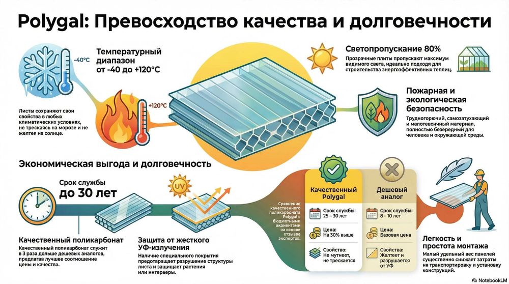 Поликарбонат POLYGAL ORIGINAL — гарантия, УФ-защита в массе ...