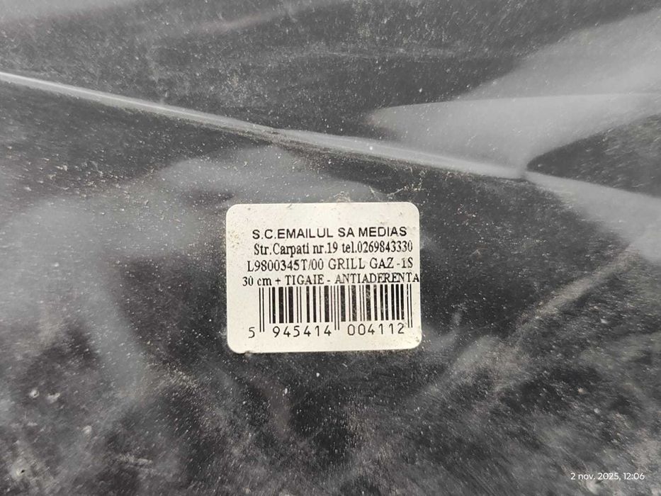 Tigaie antiaderenta cu capac pt grill,gratar, la aragaz, d=30 cm, noua