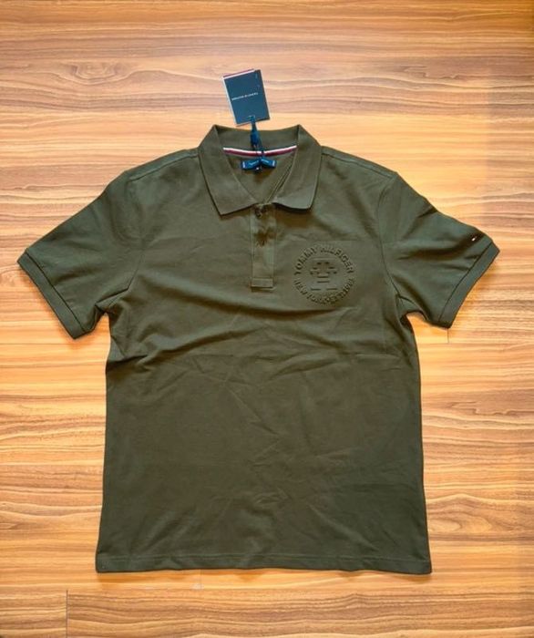 Tricou Polo Tommy Hilfiger Dark Green / Maro (Mărimea M)