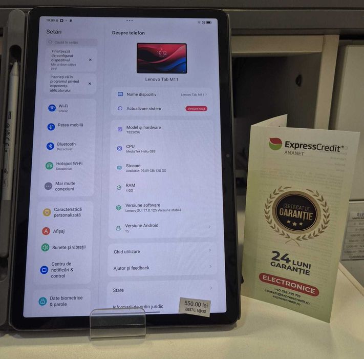 Tableta Lenovo Tab M11 (AG32 B.28576.1) Garantie 2 Ani!