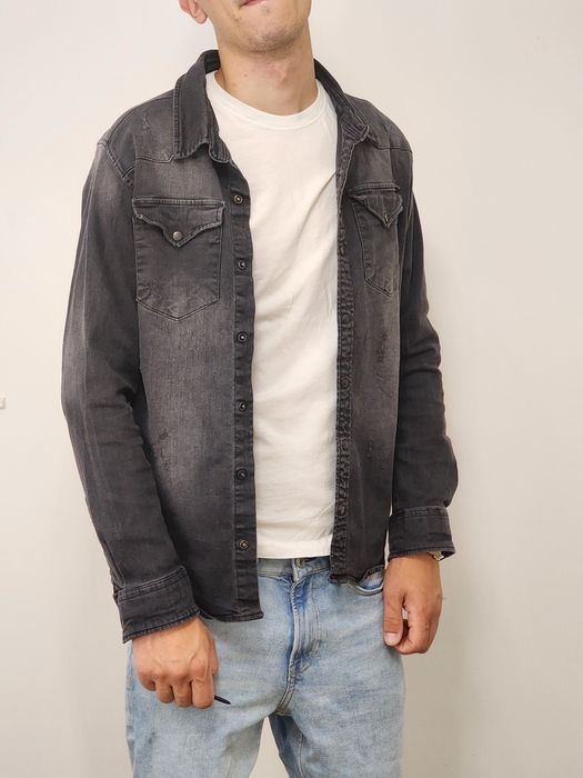 Черна дънкова риза- размер М