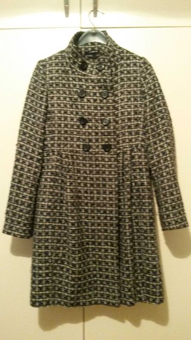 бяло и черно дамско палто размер М/Л