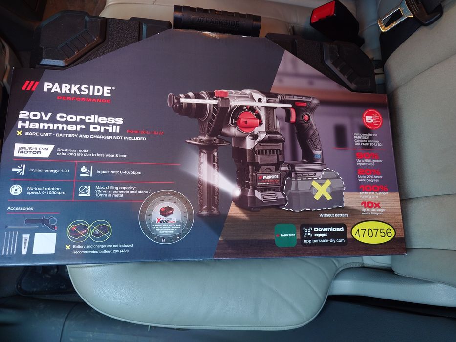 Ciocan rotopercutor Parkside nou, garantie