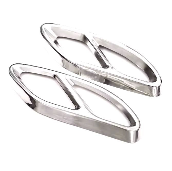 Стикери Двойни Накрайници Mercedes A C E GLC GLE CLS Мерцедес хром