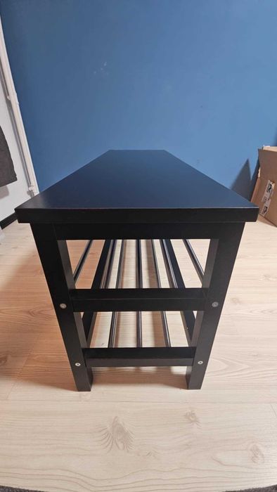 Bancă depozitare pantofi IKEA TJUSIG, negru, 108x34x50 cm