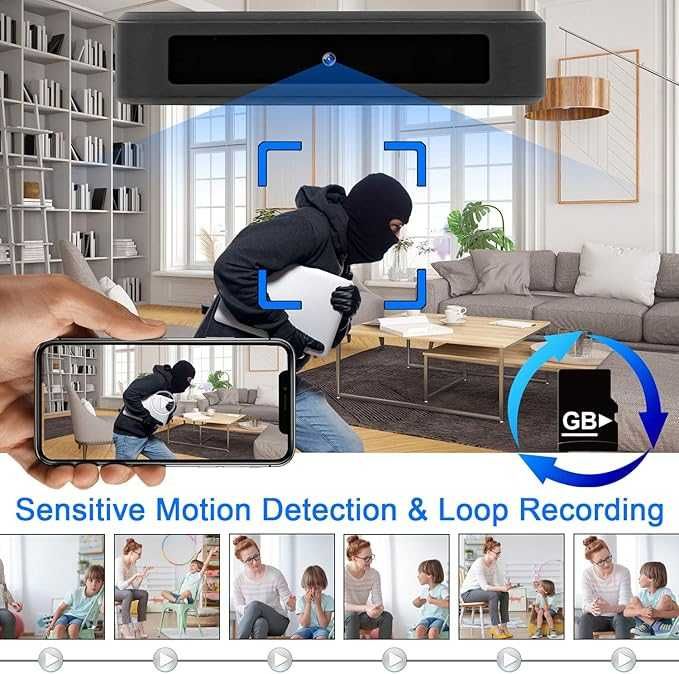 Шпионска камера скрита в батерия с нощно виждане, детекция на движение