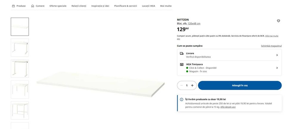 Blat IKEA+modul priza MITTZON Timisoara • OLX.ro