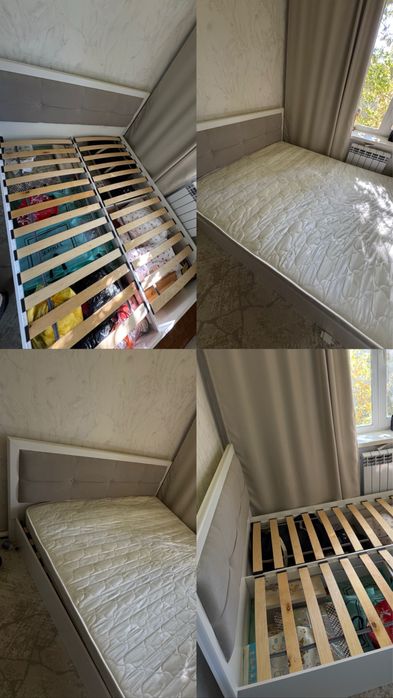 Продам двуспальную кровать с матрасом