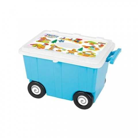 Set constructie Pilsan  368 piese in utie de depozitare cu roti