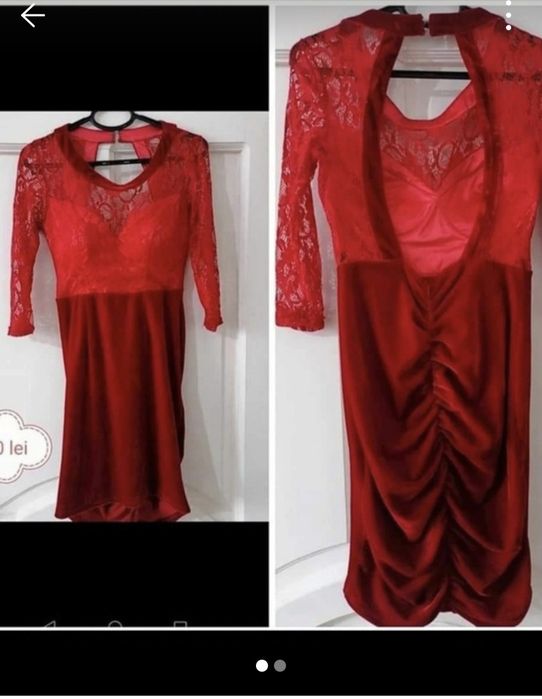Rochie dantelă și catifea