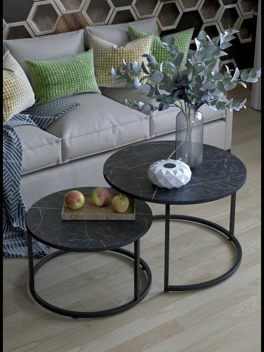 Столик журнальный стол круглый комплект из 2шт парный кофейный столик