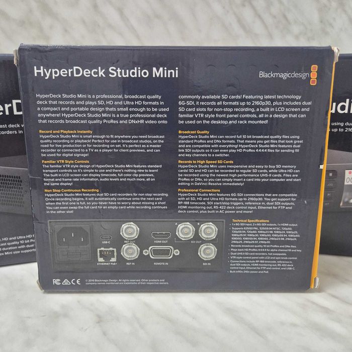 BalckMagic HyperDeck Studio Mini Ultra HD 6GSDI la cutie ca nou Zeus Amanet Rahova