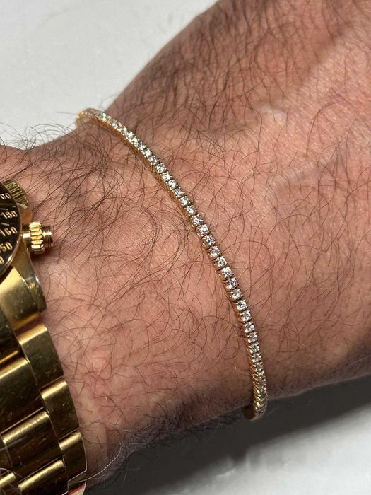 BRATARA AUR 18K + 87 Diamante = 2.60CT - 8.6g. - Model TENNIS !