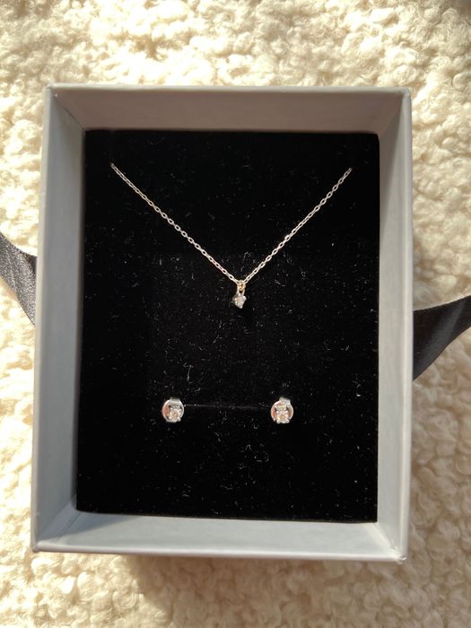 Комлект с диаманти и комлект италианска изработка 14к злато