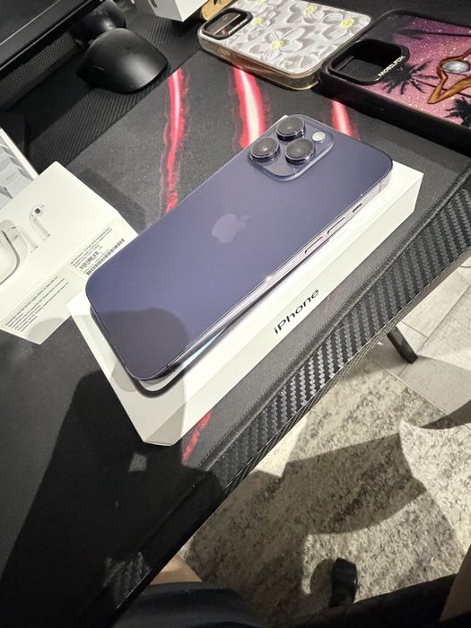 iPhone 14 Pro Max 256GB Deep Purple (USA)– Unlocked – eSIM + accesorii
