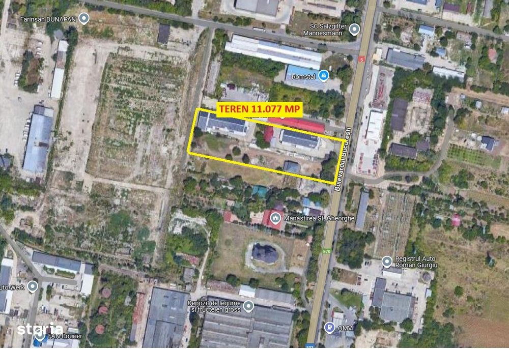 Teren industrial de vânzare – DN5 Giurgiu Nord, 11.000 mp