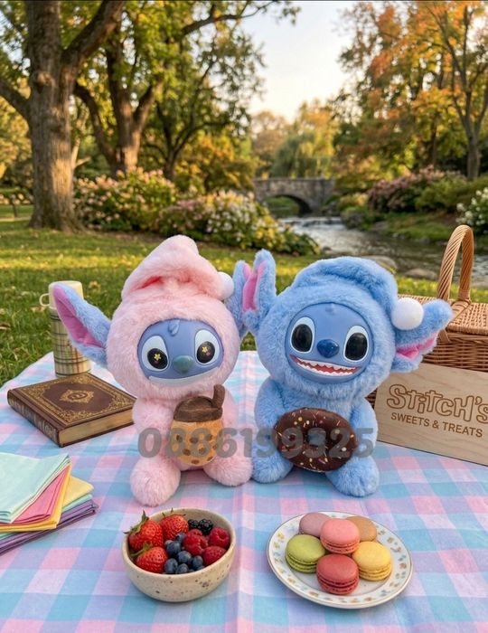 Голяма плюшена играчка Стич 25см, Лило и Стич плюшени играчки Miniso