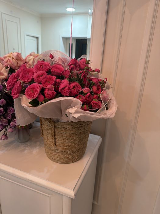 Цветы букет + корзина