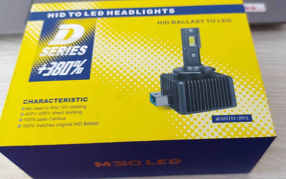 Set 2 Becuri LED D1S M30 Conversie Xenon la LED, Plug & Play, Canbus, Noi