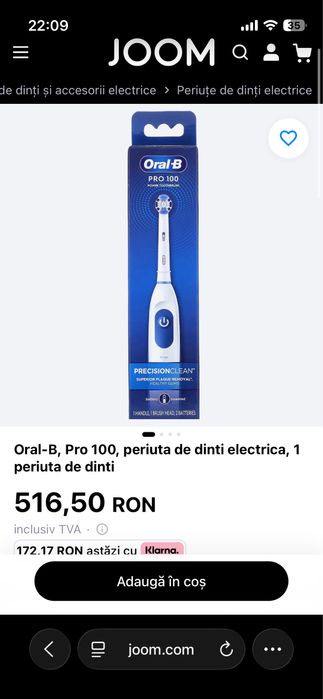 Periute Electrice Oral-B 100 , 2 bucati