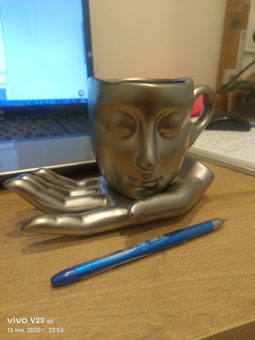 Чашка с блюдцем керамика на подарок