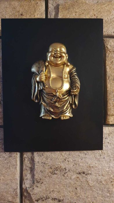 Стенна декорация “Щастлив Буда” на черна плоча