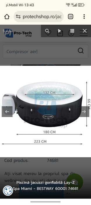 Jacuzzi gonflabil Bahamas 4 persoane