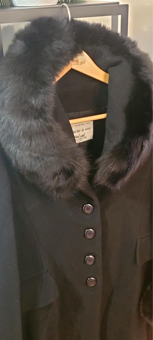 Palton din blana de vulpe si cashmire Paris