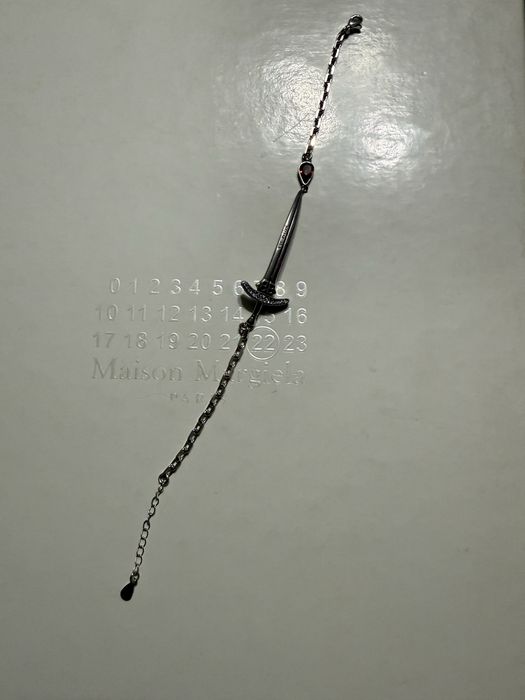 Bratara Balenciaga Sword Pendant cu piatra rosie