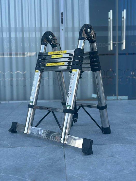 Телескоп нарвон телескопическая лестница НИККЕЛ 1.9M-4.1M Икки қанотли