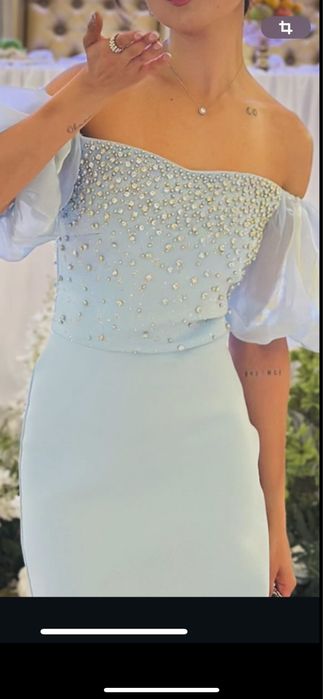 Вечернее платье голубое