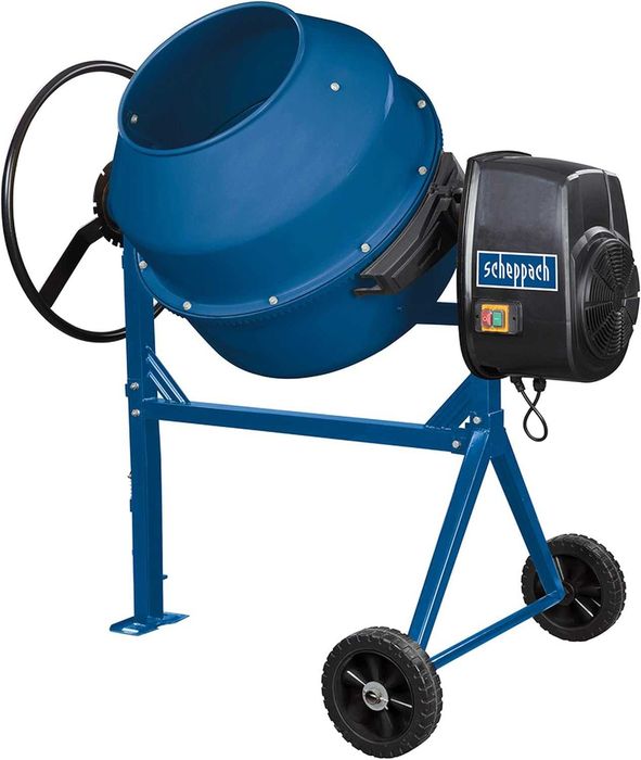 Betoniera Scheppach MIX180, capacitate 650 W, 180 L, viteză 29,5 min-1, angrenaje turnate durabile și robuste
