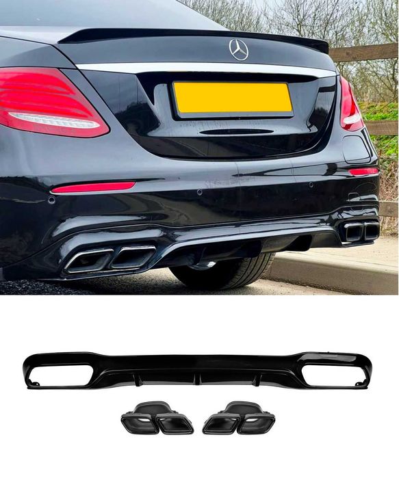 Заден дифузьор черен Mercedes-Benz E63s AMG Sedan W213 (2016-2019)