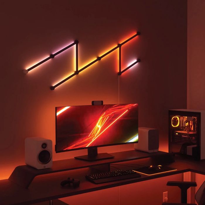 Комплект смарт осветление: Nanoleaf Lines и Nanoleaf Light Panels Rhythm (15 панела)