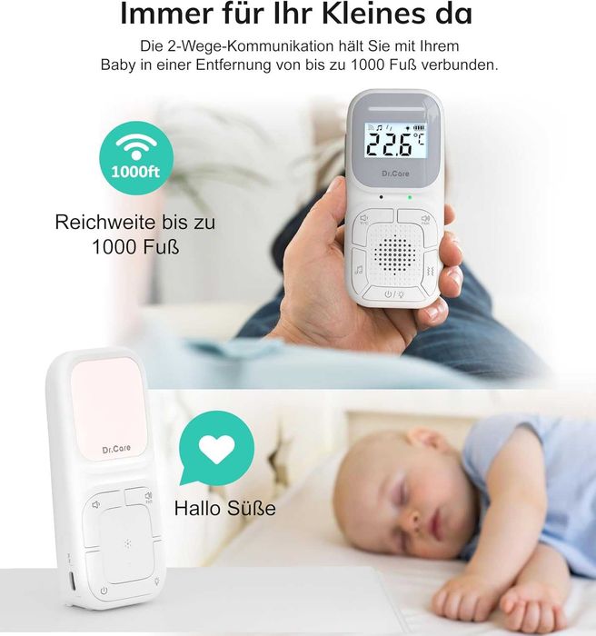 Преносим бебешки аудио монитор и звукова машина Dr.Care NeoGo