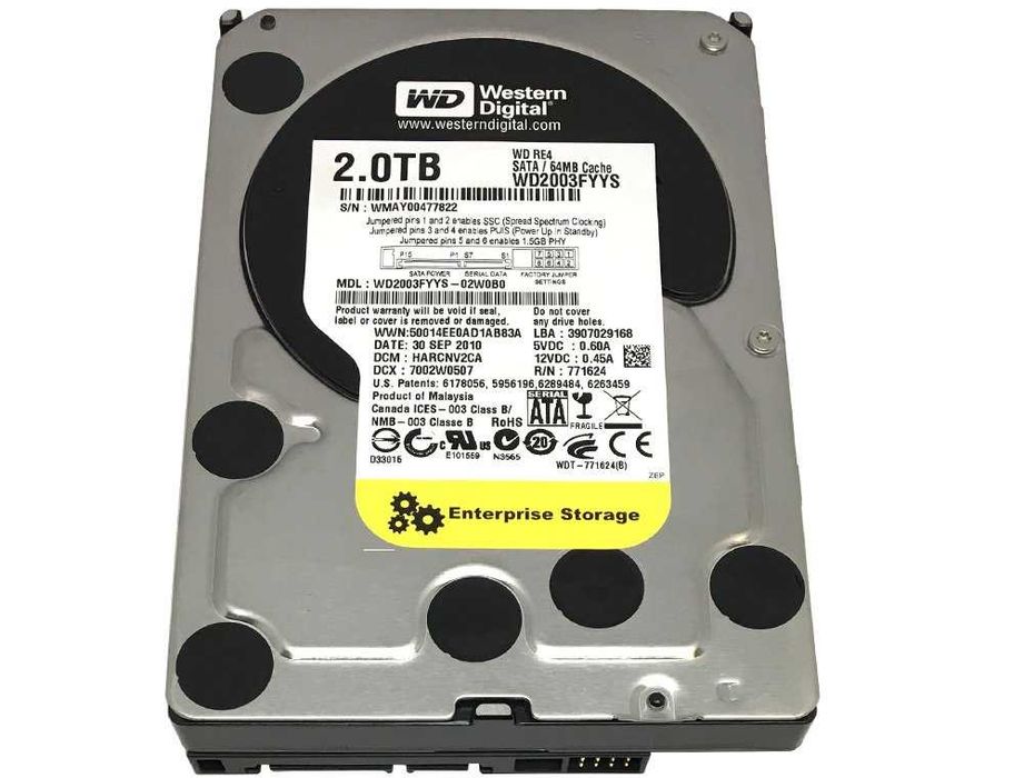 HDD SATA storage/server WD2003FYYS 2 TB Enterprise, 7200rpm, 3,5"
