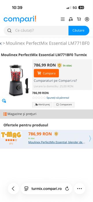 Blendar Moulinex FerfectMix Essential LM771BF0