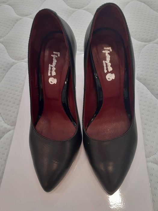 Дамски обувки естествена кожа с висок ток