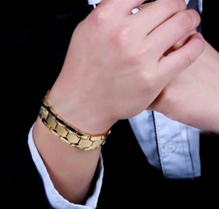 Невероятна масивна златиста магнитна гривна Меркатор с германий 50 лв.