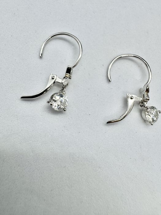 Сребърни обеци с мойсанит (Диамант) 0.5 карата